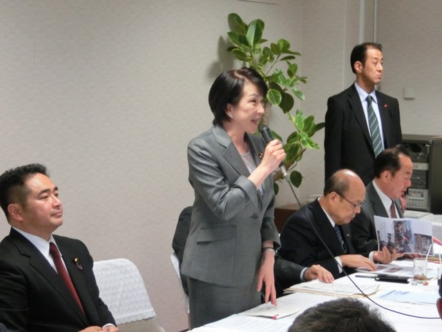 松下・自由民主党総務部会長（左）と、高市・総務大臣